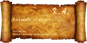 Kalamár Alex névjegykártya